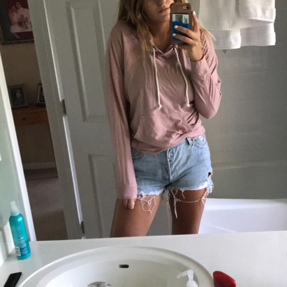 light pink sweatshirt